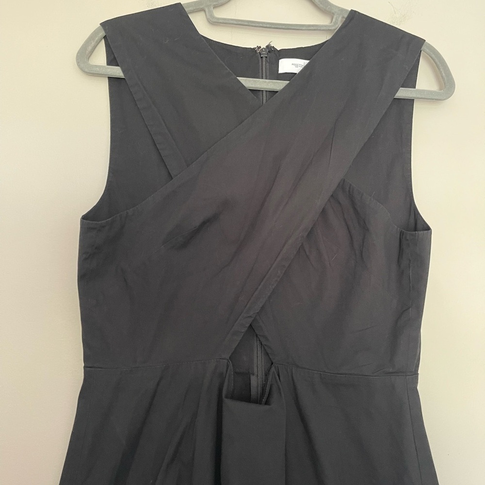 Rosetta Getty Black Sleeveless Midi Dress with Front Cutout - Picture 6 of 11